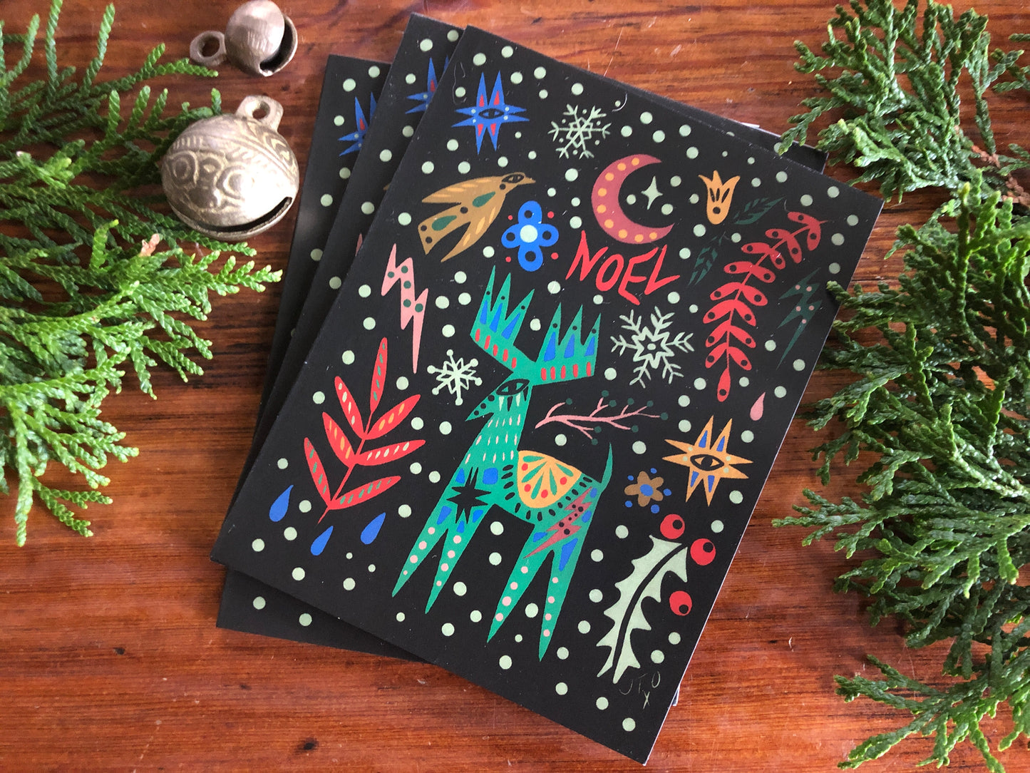 Folk Art Christmas Holiday Cards | Winter Solstice Cards | Scandinavian Cards | Art Christmas Cards | Unique Christmas Cards