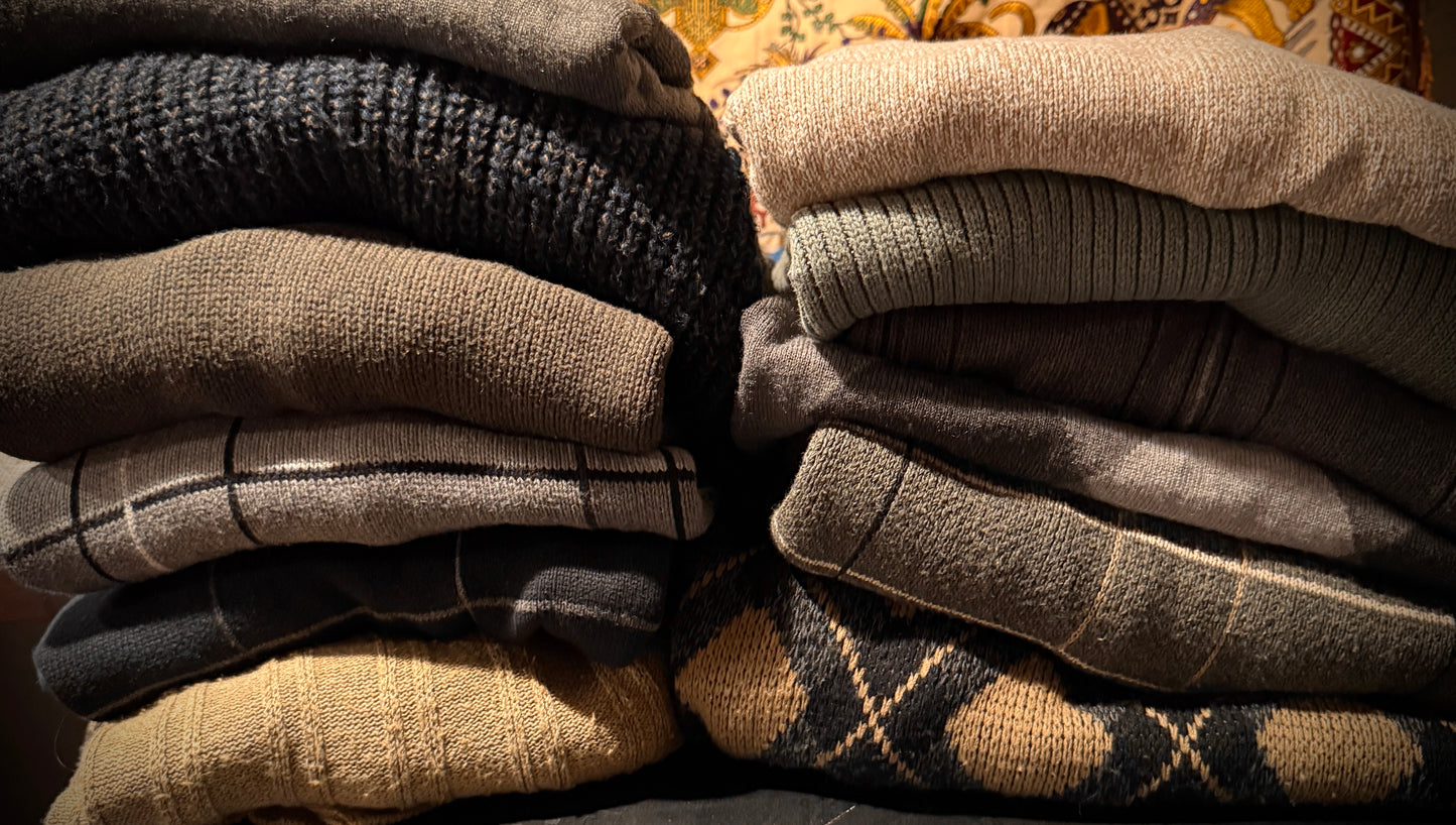 MYSTERY Earth Tone Sweater Knit Thrifted Sweater 90s 00's Vintage Style Grandpa Sweater Teen Gift Sweater Bundle Oversized Sweater