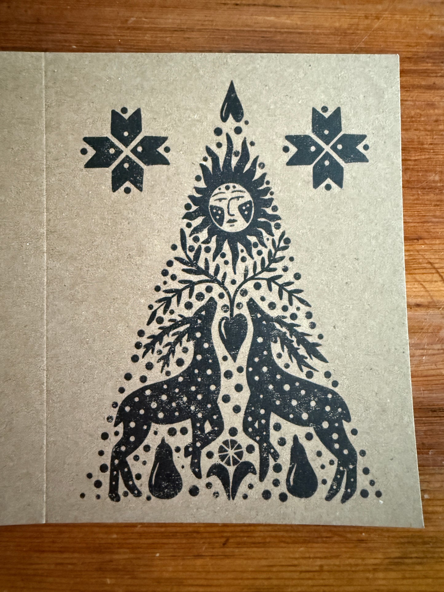 Folk Art Christmas Holiday Cards | Winter Solstice Cards | Scandinavian Cards | Art Christmas Cards | Kraft Christmas Cards